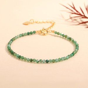 Minimalist Green Mica Lepidolite Stone Bracelet Stone Dainty Bracelet Handmade